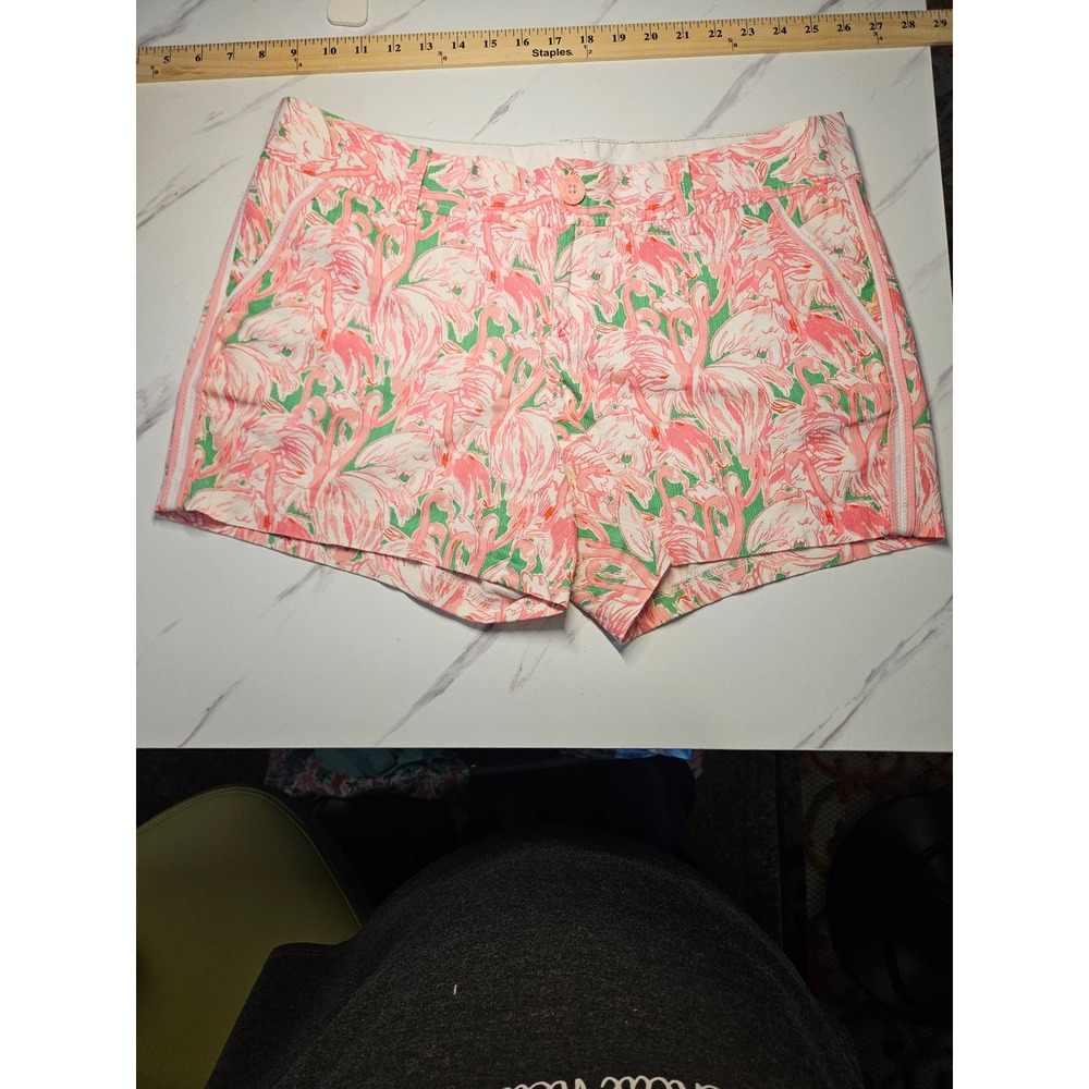 Lilly Pulitzer‎ Knit Ponte 4" Callahan Shorts Women 10  Flamingo #636